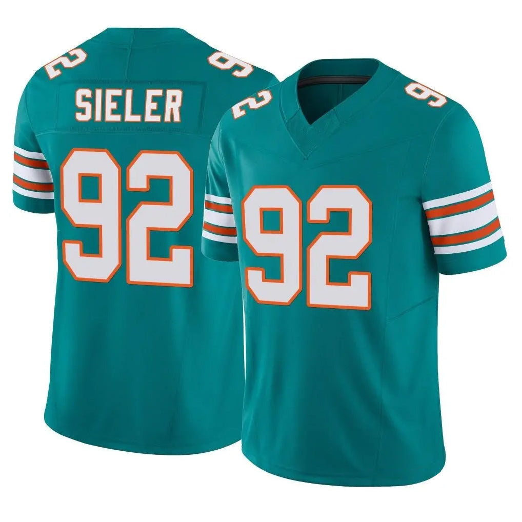 Punc M.Dolphins #92 Zach Sieler Player Aqua Limited Alternate Vapor F.U.S.E. Home Game Stitched Jerseys
