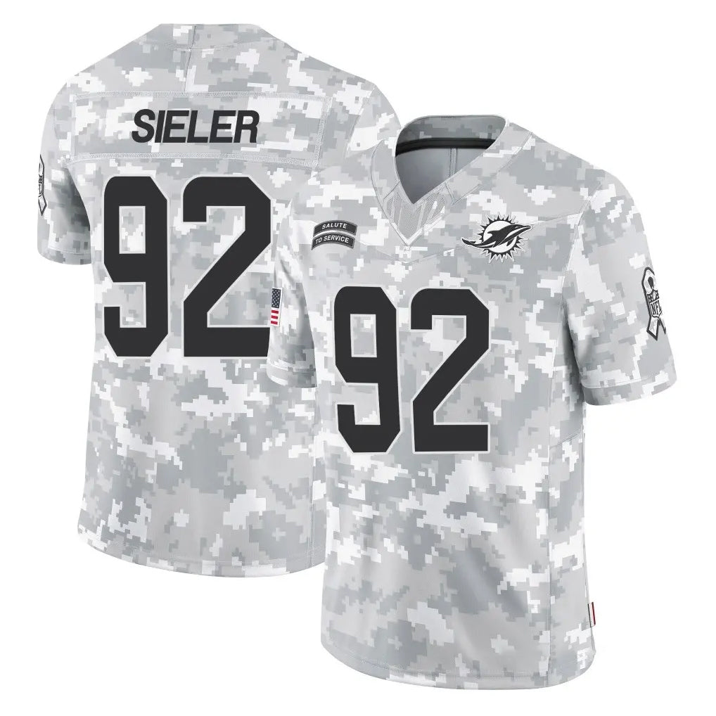 Punc M.Dolphins #92 Zach Sieler Player Arctic Camo Salute To Service Limited Game Stitched Jerseys