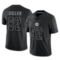 Punc M.Dolphins #92 Zach Sieler Player Black Reflective Limited Game Stitched Jerseys