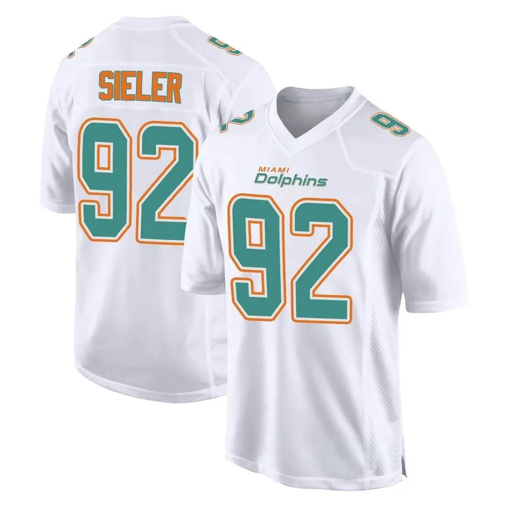 Punc M.Dolphins #92 Zach Sieler Player White Fashion Home Game Stitched Jerseys