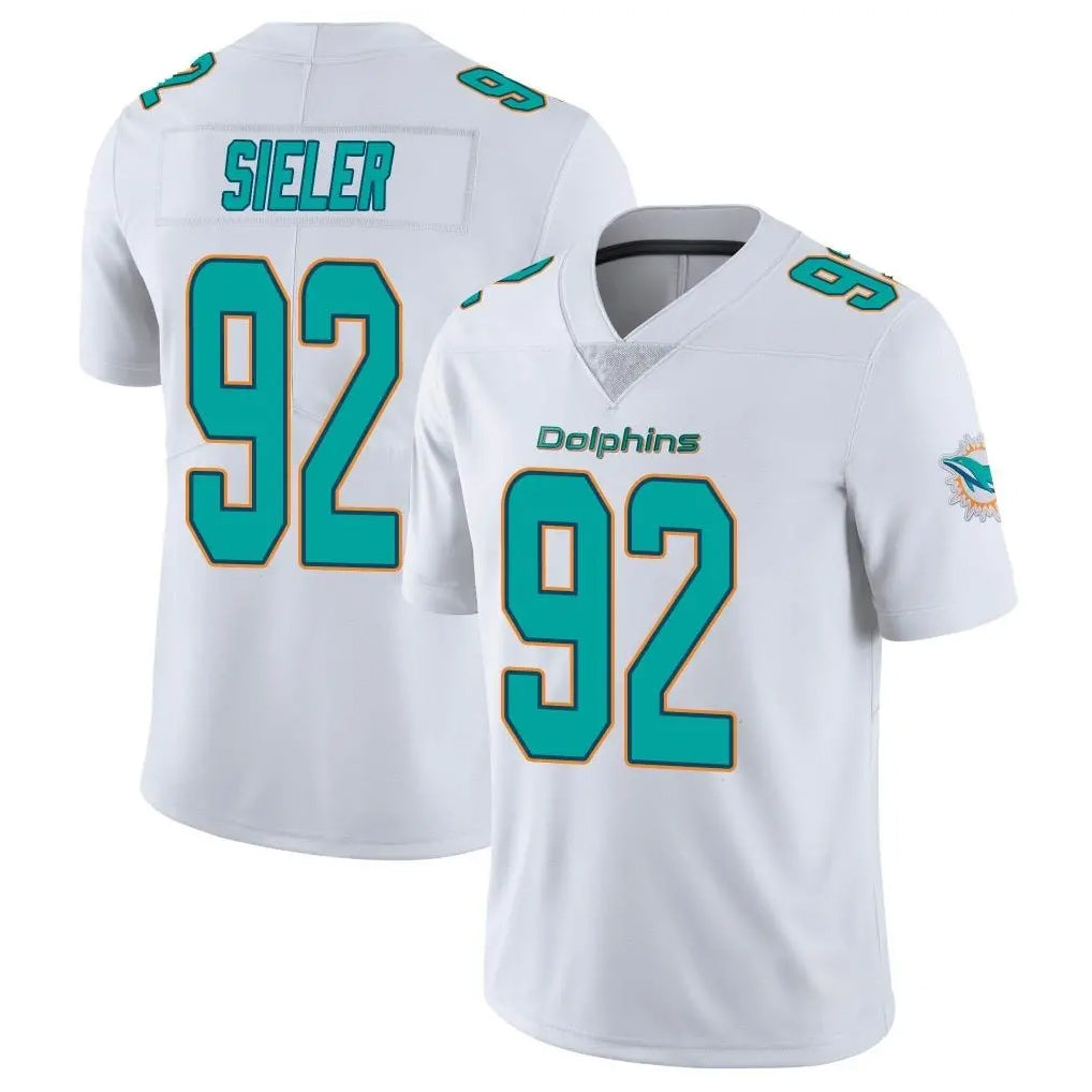 Punc M.Dolphins #92 Zach Sieler Player White Limited Vapor Untouchable Home Game Stitched Jerseys