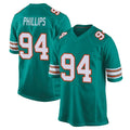 Punc M.Dolphins #94 Jordan Phillips Player Aqua Alternate Home Game Stitched Jerseys