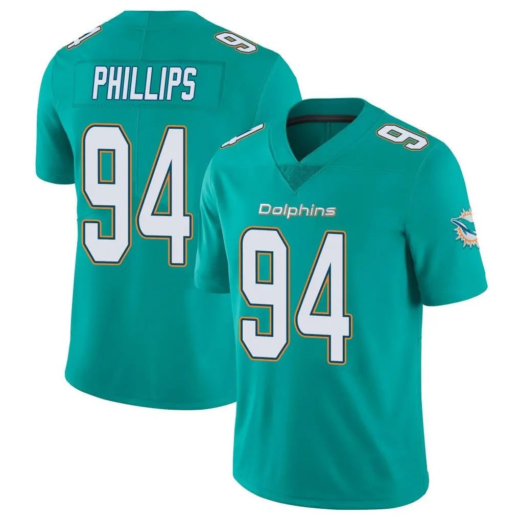 Punc M.Dolphins #94 Jordan Phillips Player Aqua Limited Vapor Untouchable Home Game Stitched Jerseys