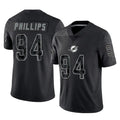 Punc M.Dolphins #94 Jordan Phillips Player Black Reflective Limited Game Stitched Jerseys