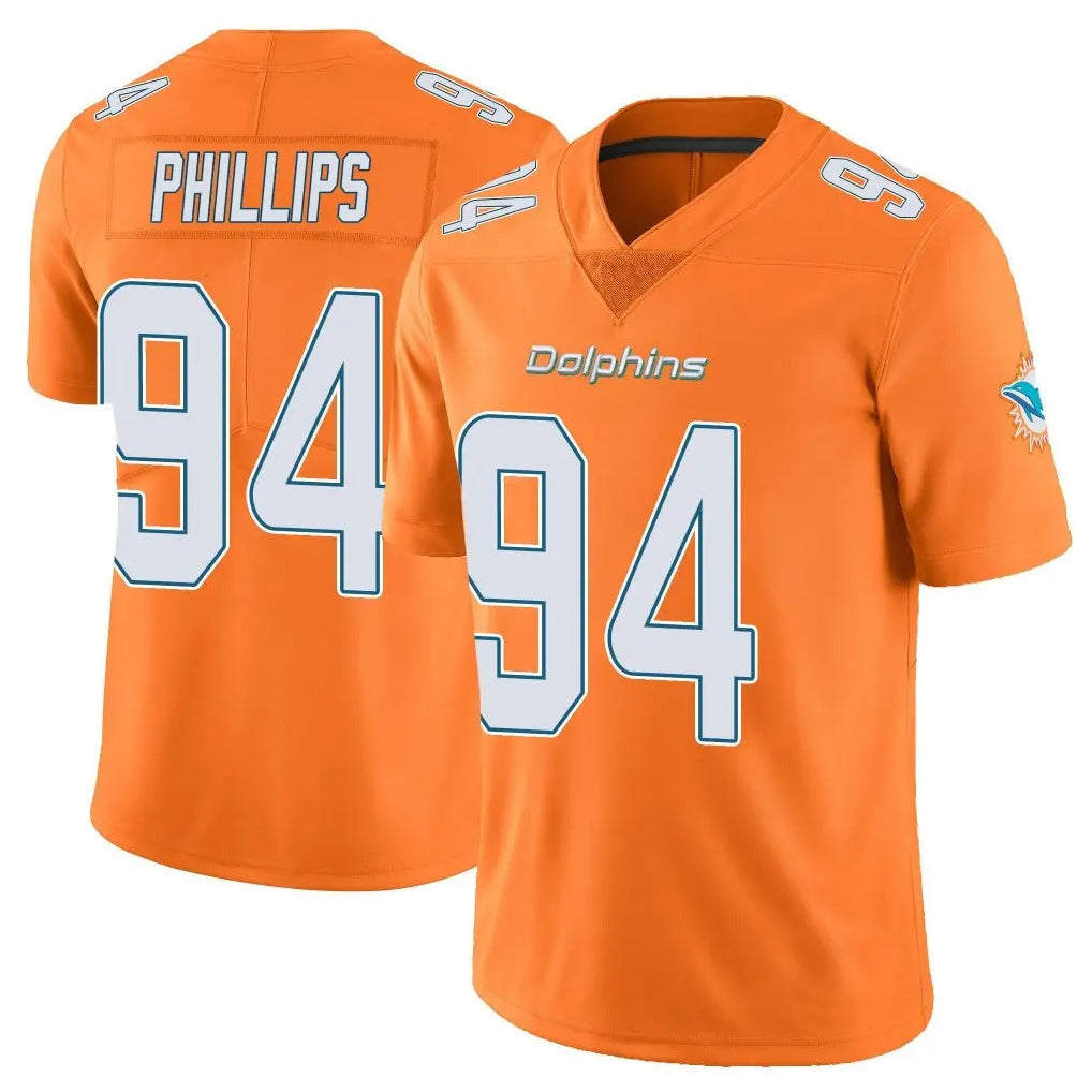 Punc M.Dolphins #94 Jordan Phillips Player Orange Limited Home Game Stitched Jerseys