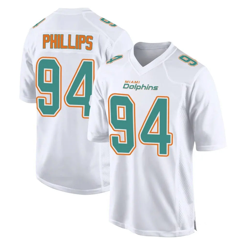 Punc M.Dolphins #94 Jordan Phillips Player White Fashion Home Game Stitched Jerseys