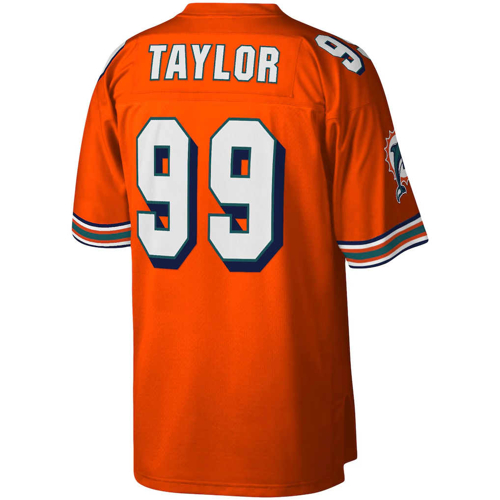 Punc M.Dolphins #99 Jason Taylor Mitchell & Ness Orange Big & Tall 2004 Retired Player Replica Jersey