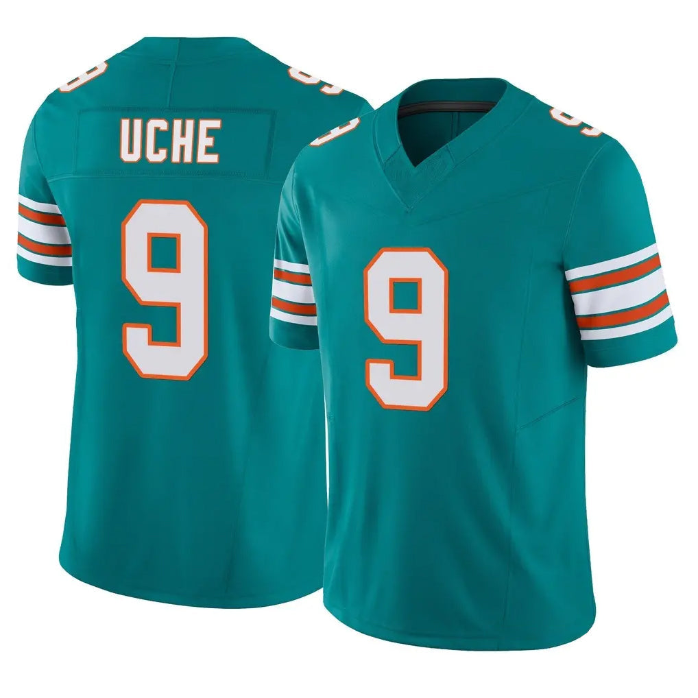 Punc M.Dolphins #9 Joshua Uche Player Aqua Limited Alternate Vapor F.U.S.E. Home Game Stitched Jerseys