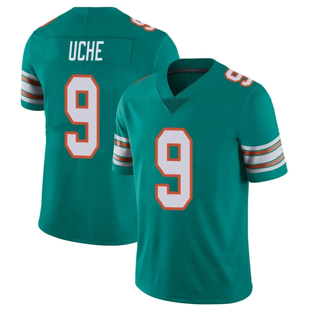 Punc M.Dolphins #9 Joshua Uche Player Aqua Limited Alternate Vapor Untouchable Home Game Stitched Jerseys