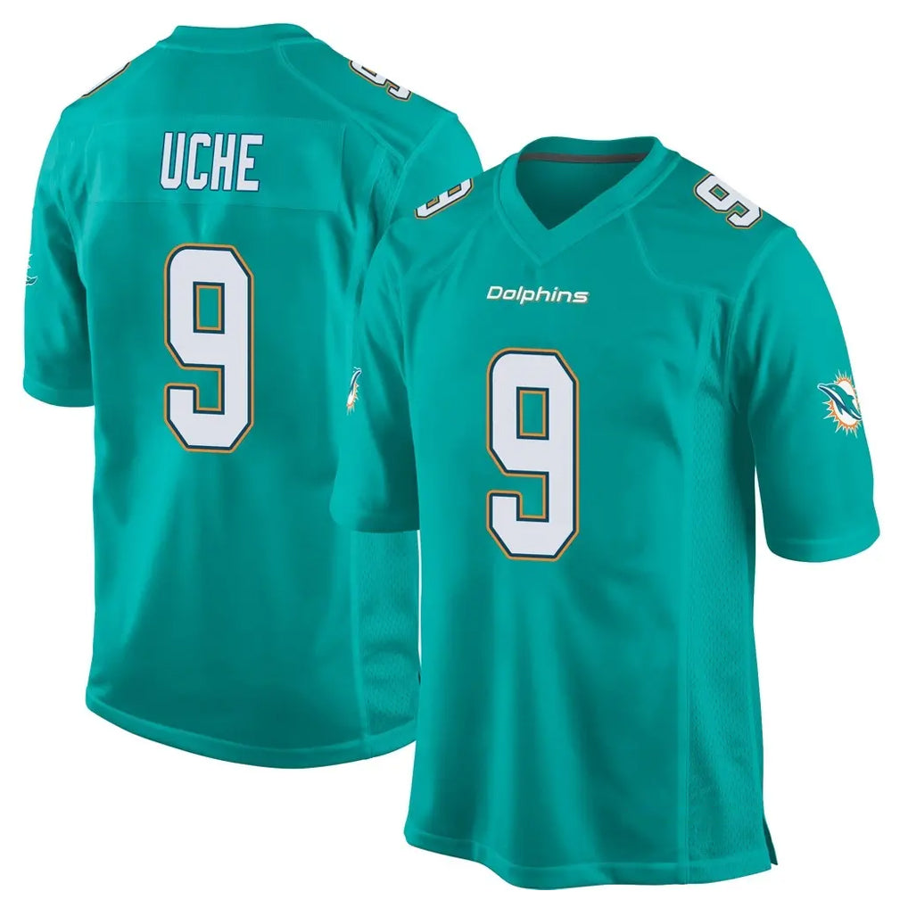 Punc M.Dolphins #9 Joshua Uche Player Aqua Team Color Home Game Stitched Jerseys