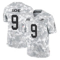 Punc M.Dolphins #9 Joshua Uche Player Arctic Camo Salute To Service Limited Game Stitched Jerseys