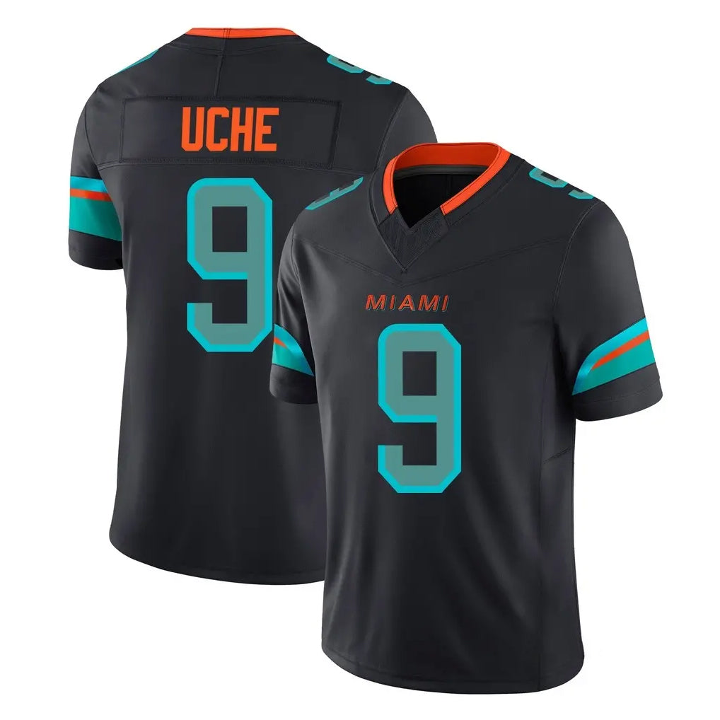 Punc M.Dolphins #9 Joshua Uche Player Black Limited Pitch Rivalries Collection Home Game Stitched Jerseys