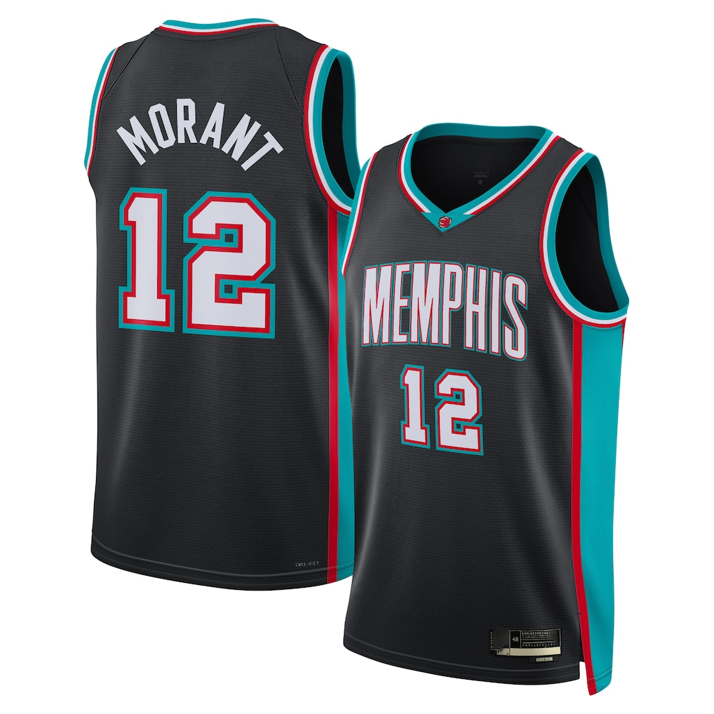 Punc M.Grizzlies #12 Ja Morant Black Swingman Stitched Jerseys- Classic Edition
