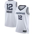 Punc M.Grizzlies #12 Ja Morant White Swingman Stitched Jerseys- Association Edition