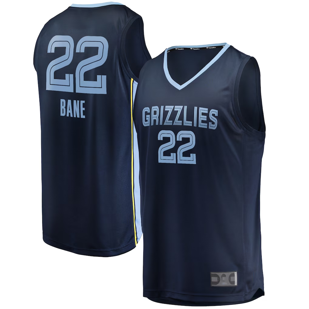 Punc M.Grizzlies #22 Desmond Bane Navy Fast Break Replica Stitched Jerseys- Icon Edition