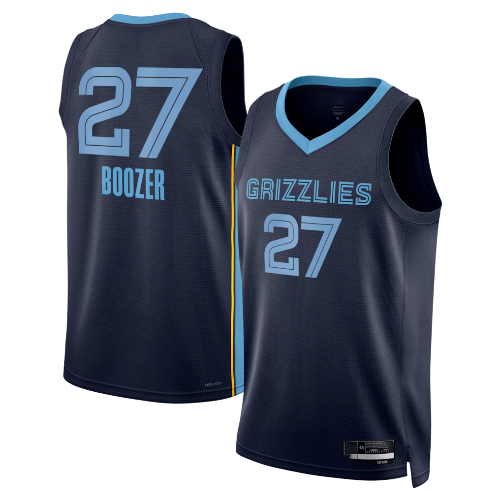 Punc M.Grizzlies #27 Cameron Boozer Navy 2026 Draft Swingman Stitched Jerseys- Icon Edition