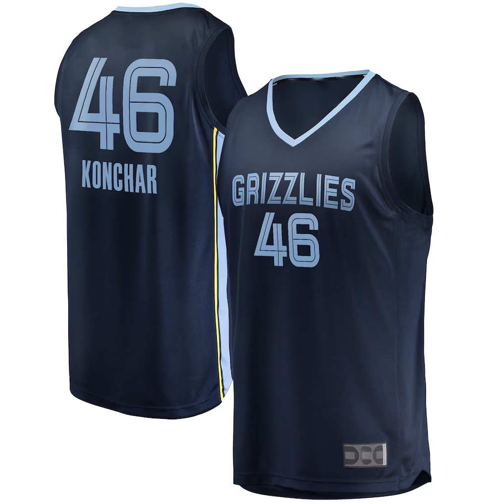 Punc M.Grizzlies #46 John Konchar Navy Fast Break Replica Stitched Jerseys- Icon Edition