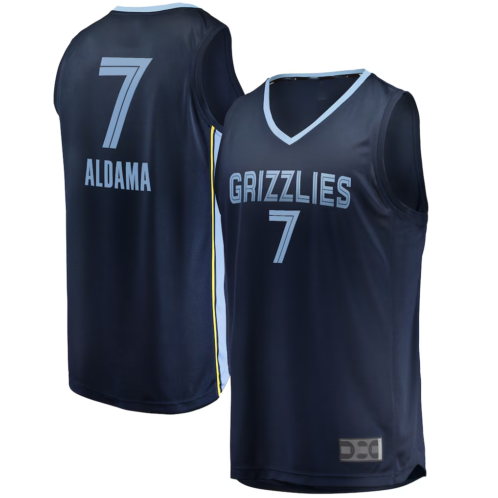 Punc M.Grizzlies #7 Santi Aldama Navy Fast Break Replica Stitched Jerseys- Icon Edition
