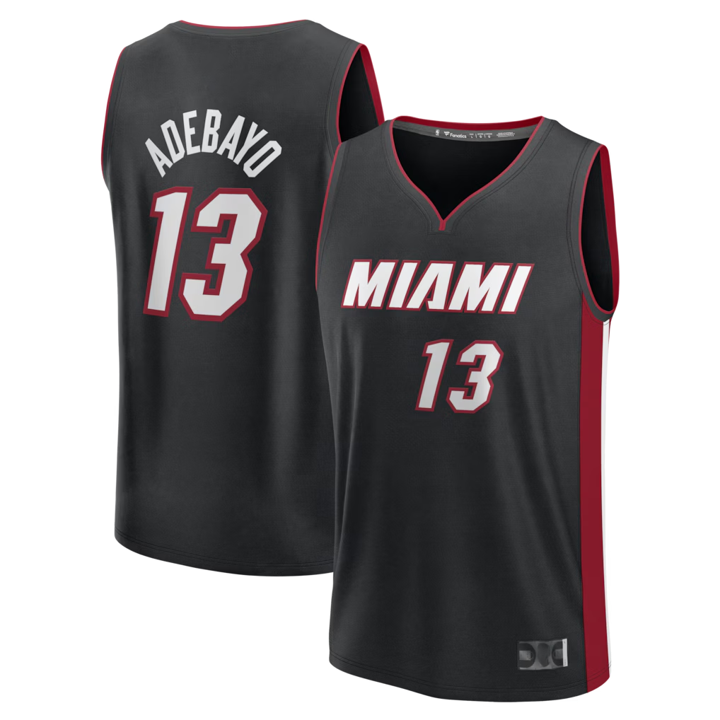 Punc M.Heat #13 Bam Adebayo Black Fast Break Replica Jerseys - Icon Edition