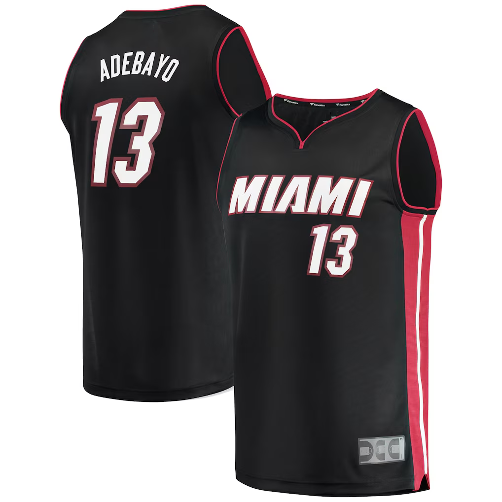 Punc M.Heat #13 Bam Adebayo Black Fast Break Replica Player Jerseys - Icon Edition