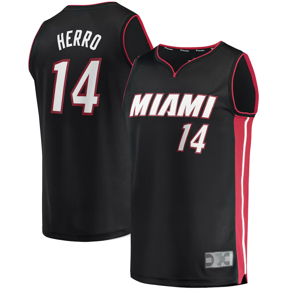Punc M.Heat #14 Tyler Herro Black Fast Break Replica Jerseys - Icon Edition