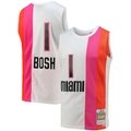 Punc M.Heat #1 Chris Bosh Mitchell & Ness White 2011-12 Hardwood Classics Swingman Jerseys