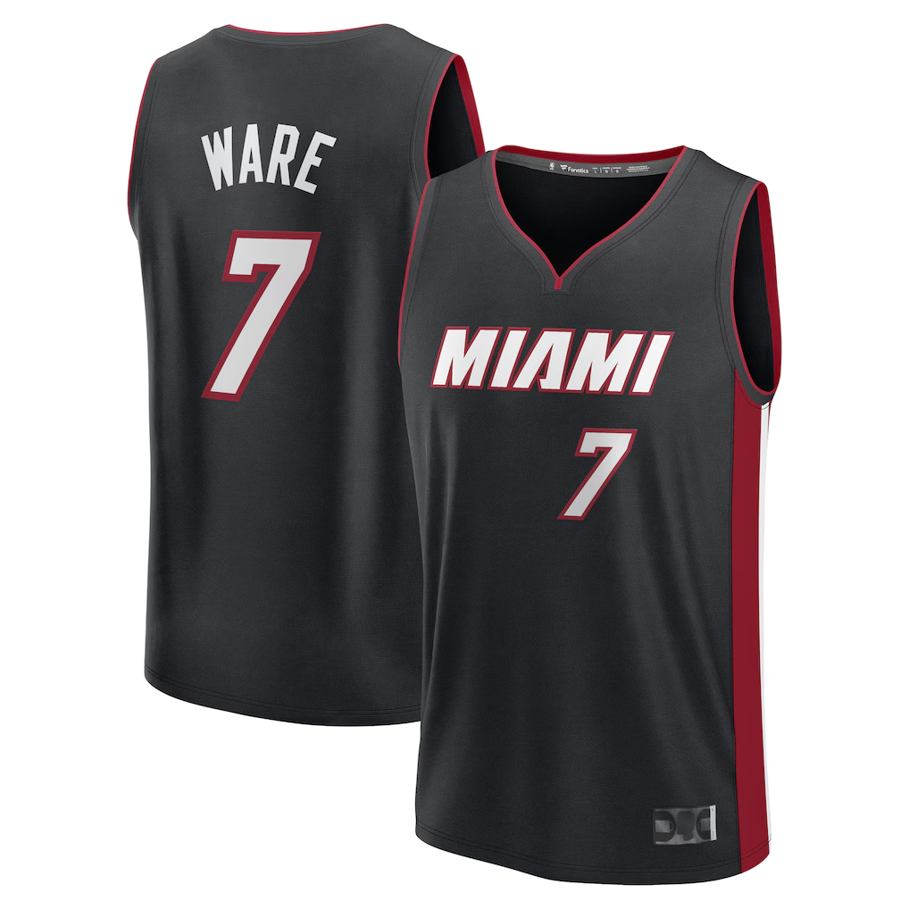 Punc M.Heat #7 Kel'el Ware Black Fast Break Replica Player Jerseys - Icon Edition