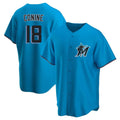 Punc M.Marlins #18 Griffin Conine Player Blue Home Game Stitched Jerseys