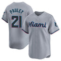 Punc M.Marlins #21 Graham Pauley Player Gray Home Limited Stitched Jerseys