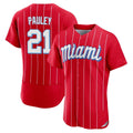 Punc M.Marlins #21 Graham Pauley Player Red City Connect Home Limited Elite Stitched Jerseys