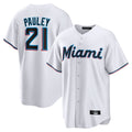 Punc M.Marlins #21 Graham Pauley Player White  Home Game Stitched Jerseys