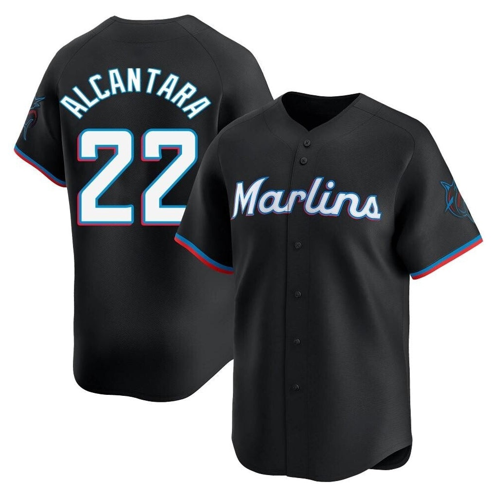 Punc M.Marlins #22 Sandy Alcantara Player Black  Home Limited Stitched Jerseys