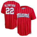 Punc M.Marlins #22 Sandy Alcantara Player Red City Connect Home Game Stitched Jerseys