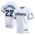 Punc M.Marlins #22 Sandy Alcantara Player White Home Limited Stitched Jerseys