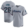 Punc M.Marlins #26 Janson Junk Player Gray Home Limited Stitched Jerseys