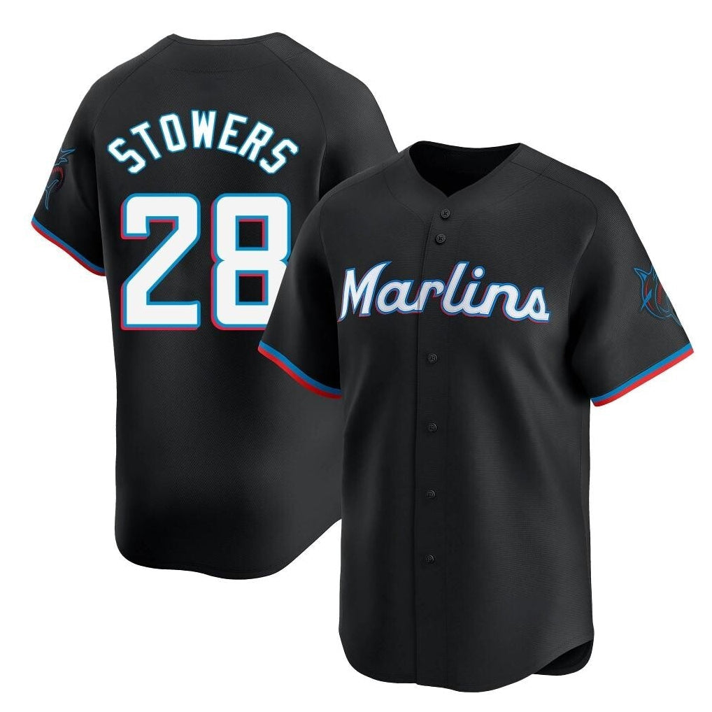 Punc M.Marlins #28 Kyle Stowers Player Black Home Limited Stitched Jerseys