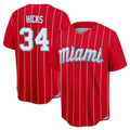 Punc M.Marlins #34 Liam Hicks Player Red City Connect Home Game Stitched Jerseys