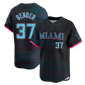 Punc M.Marlins #37 Anthony Bender Player Black City Connect Home Limited Stitched Jerseys