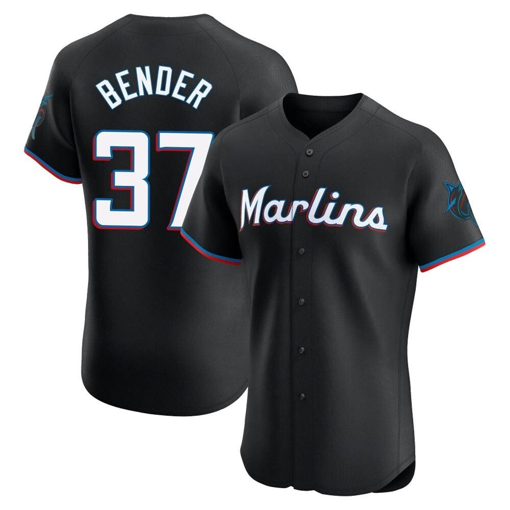 Punc M.Marlins #37 Anthony Bender Player Black Vapor Home Limited Elite Stitched Jerseys