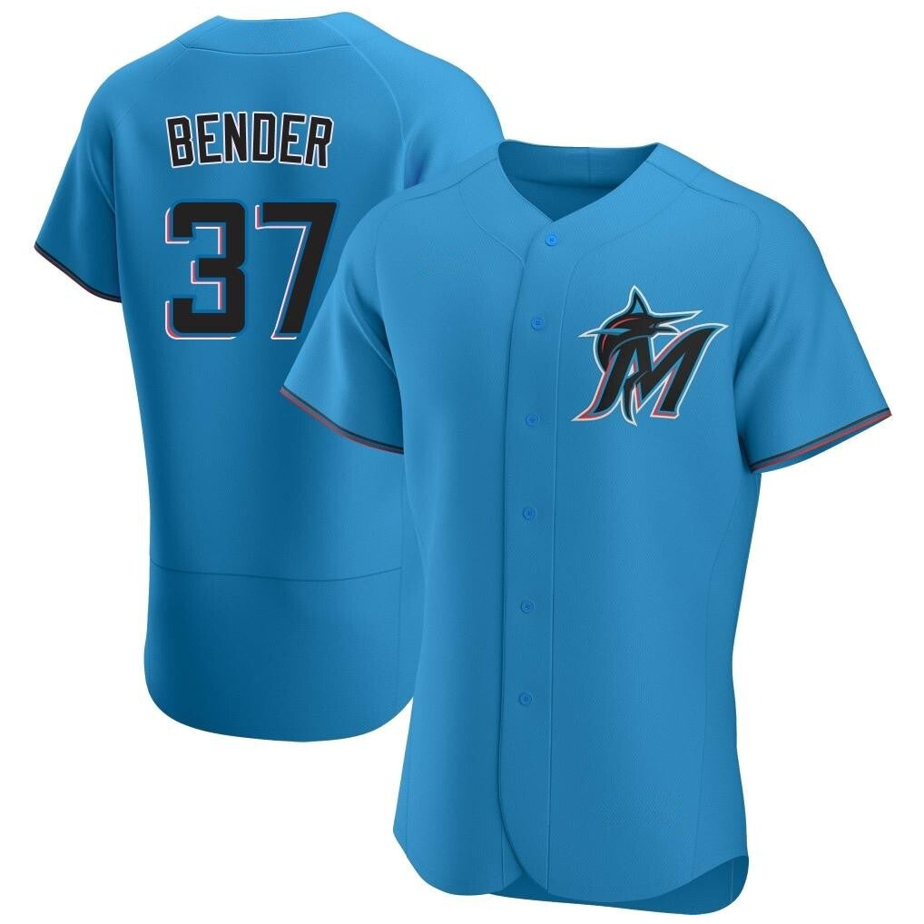 Punc M.Marlins #37 Anthony Bender Player Blue Home Limited Elite Stitched Jerseys