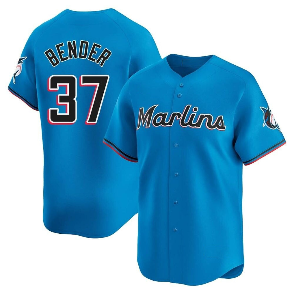 Punc M.Marlins #37 Anthony Bender Player Blue Home Limited Stitched Jerseys