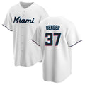 Punc M.Marlins #37 Anthony Bender Player White  Home Game Stitched Jerseys