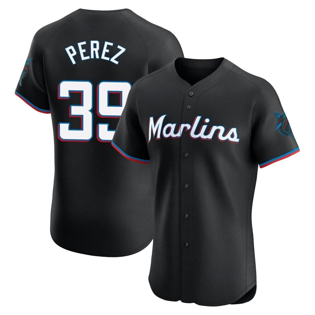 Punc M.Marlins #39 Eury Perez Player Black Vapor Home Limited Elite Stitched Jerseys