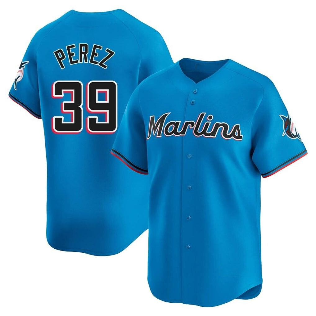Punc M.Marlins #39 Eury Perez Player Blue Home Limited Stitched Jerseys