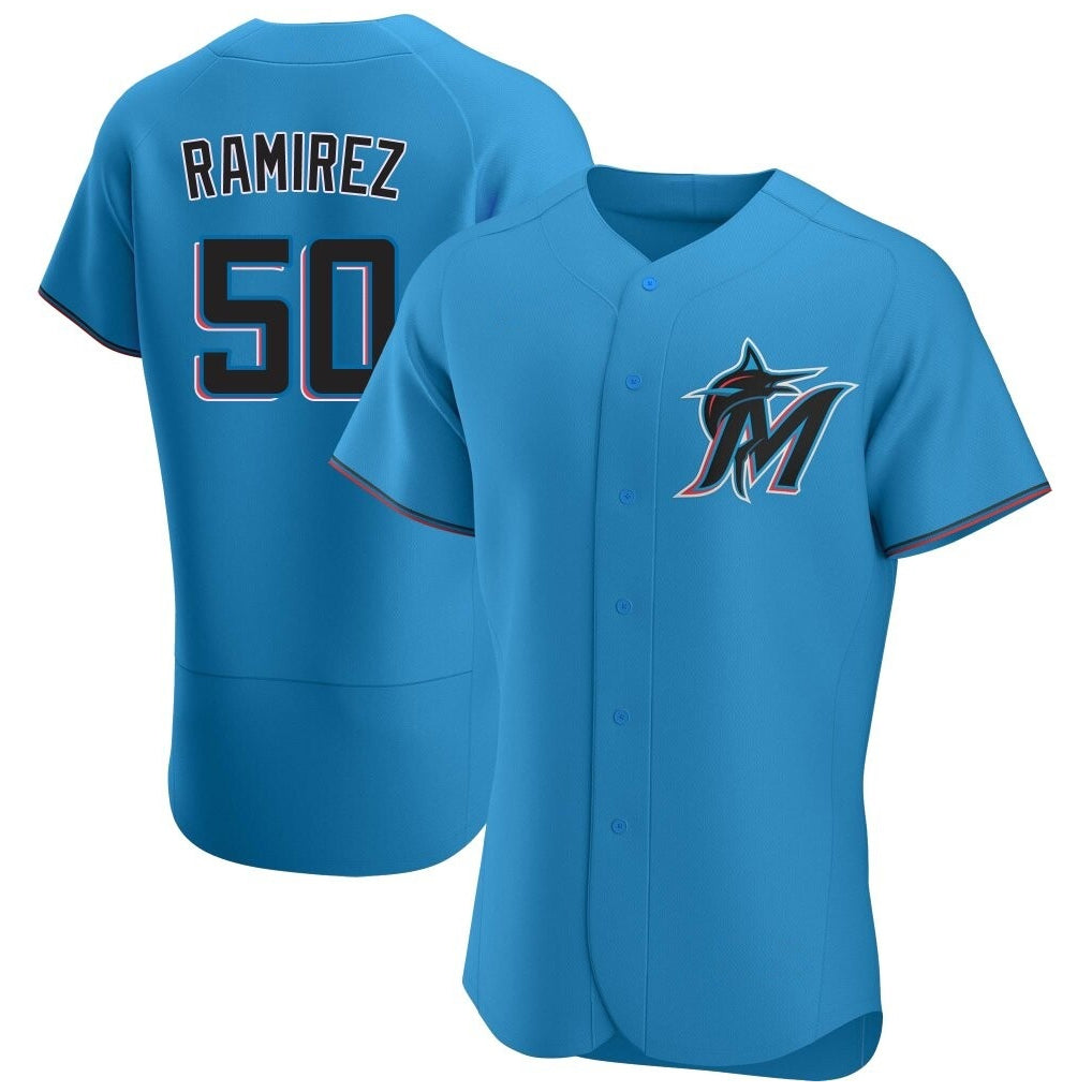 Punc M.Marlins #50 Agustin Ramirez Player Blue Home Limited Elite Stitched Jerseys