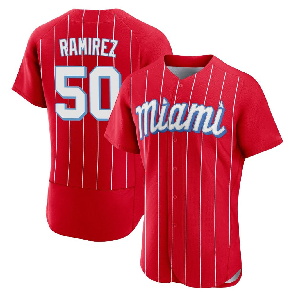 Punc M.Marlins #50 Agustin Ramirez Player Red City Connect Home Limited Elite Stitched Jerseys