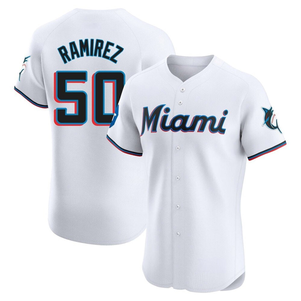 Punc M.Marlins #50 Agustin Ramirez Player White  Home Limited Elite Stitched Jerseys