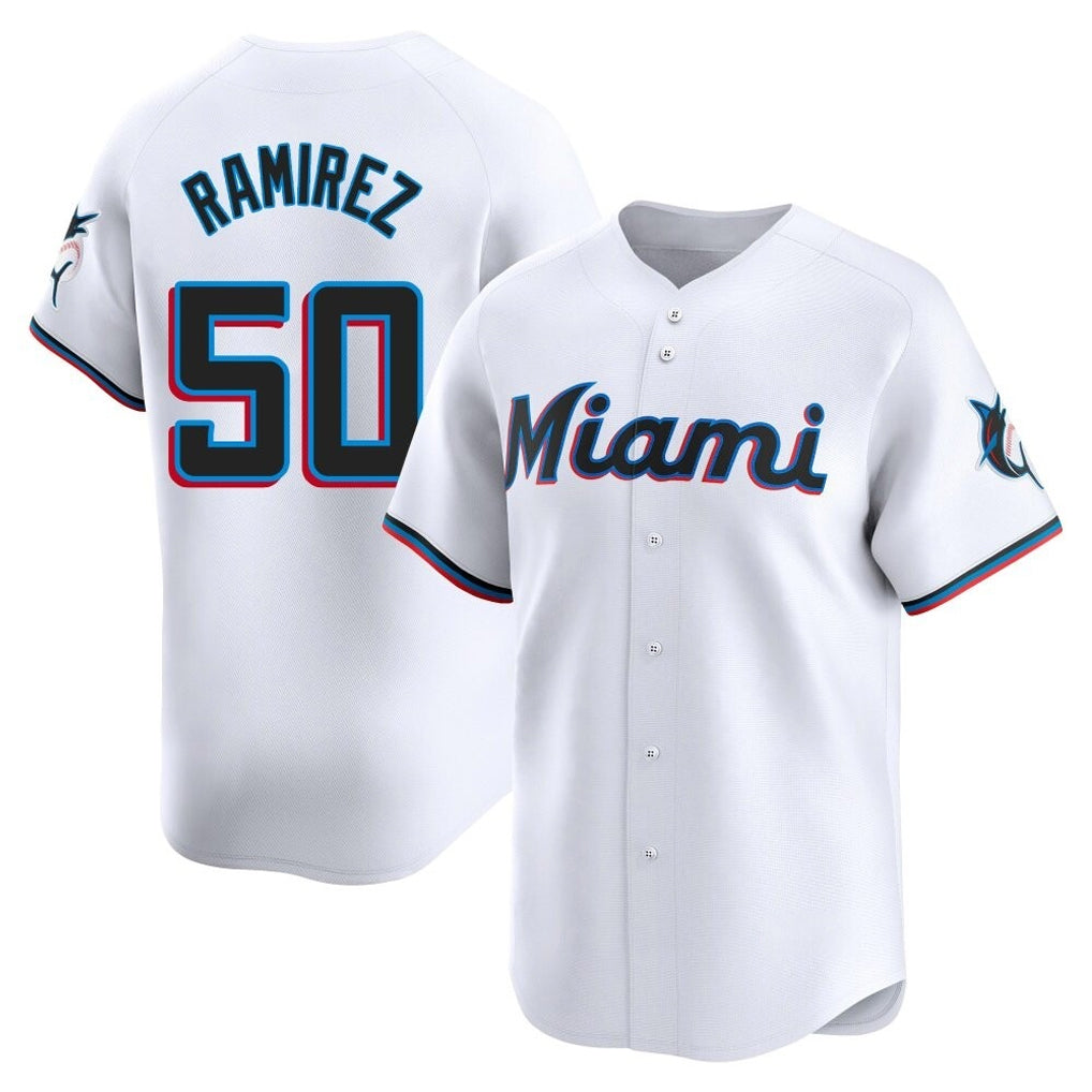 Punc M.Marlins #50 Agustin Ramirez Player White  Home Limited Stitched Jerseys