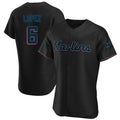 Punc M.Marlins #6 Otto Lopez Player Black Home Limited Elite Stitched Jerseys