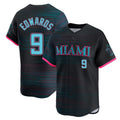 Punc M.Marlins #9 Xavier Edwards Player Black City Connect Home Limited Stitched Jerseys